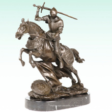Средневековый Рыцарь Металла Деко Воин Бронзовая Скульптура Статуя Т-454